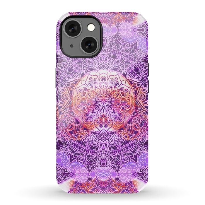 iPhone 13 StrongFit Purple orange hippy mandala by Oana 