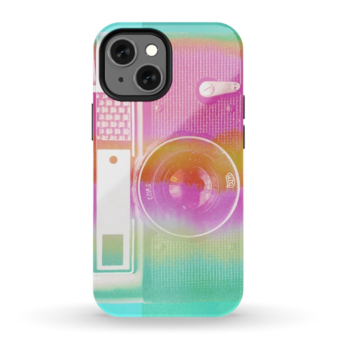 iPhone 13 mini StrongFit Colorful pastel vintage camera by Oana 