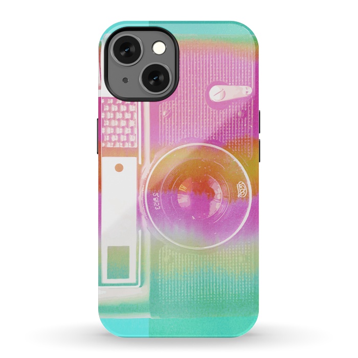 iPhone 13 StrongFit Colorful pastel vintage camera by Oana 