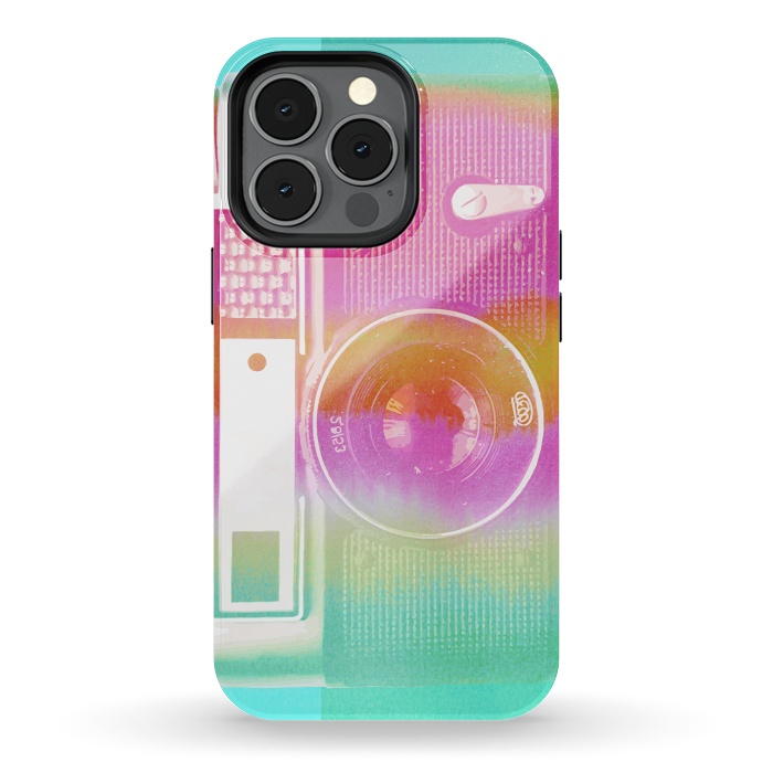 iPhone 13 pro StrongFit Colorful pastel vintage camera by Oana 