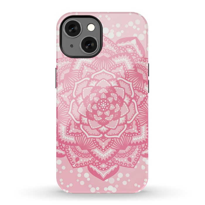 iPhone 13 StrongFit Pink flower mandala by Jms