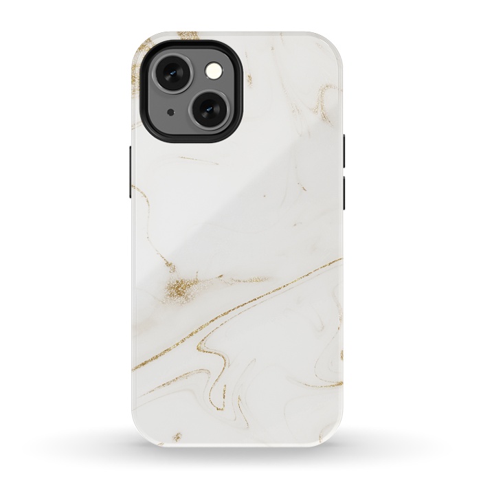 iPhone 13 mini StrongFit Elegant gold and white marble image by InovArts