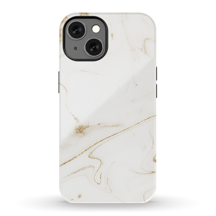 iPhone 13 StrongFit Elegant gold and white marble image by InovArts