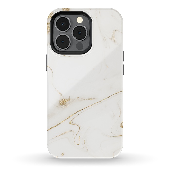 iPhone 13 pro StrongFit Elegant gold and white marble image by InovArts
