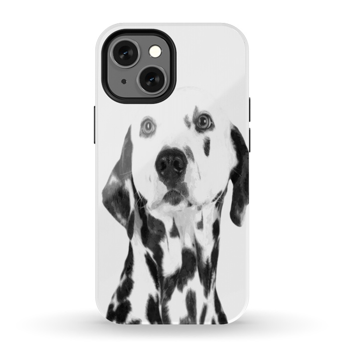 iPhone 13 mini StrongFit Black and White Dalmatian by Alemi