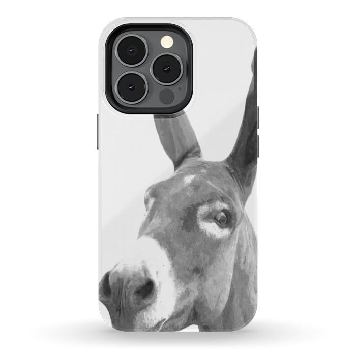iPhone 13 pro StrongFit Black and White Donkey by Alemi
