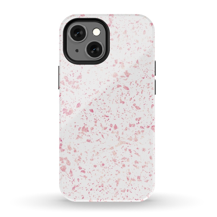 iPhone 13 mini StrongFit Classy vintage marble rose gold terrazzo design by InovArts