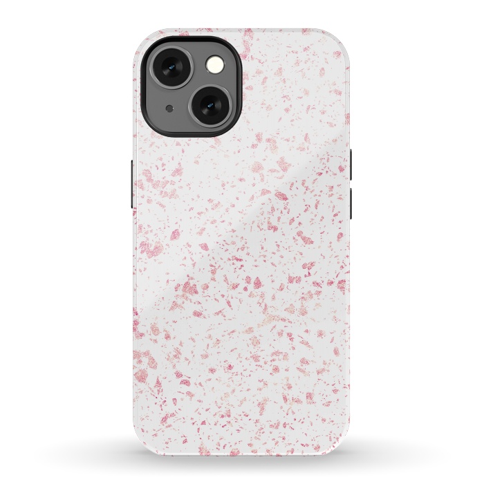 iPhone 13 StrongFit Classy vintage marble rose gold terrazzo design by InovArts