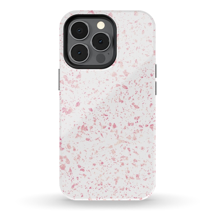 iPhone 13 pro StrongFit Classy vintage marble rose gold terrazzo design by InovArts