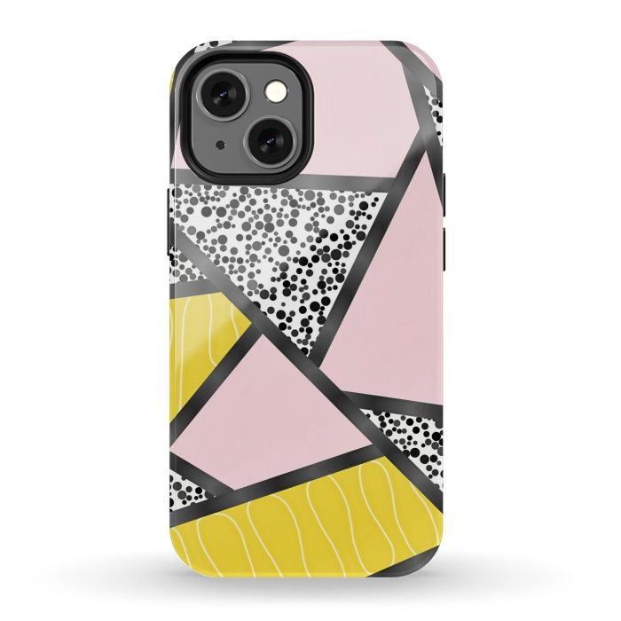 iPhone 13 mini StrongFit Geometric pink black by Jms