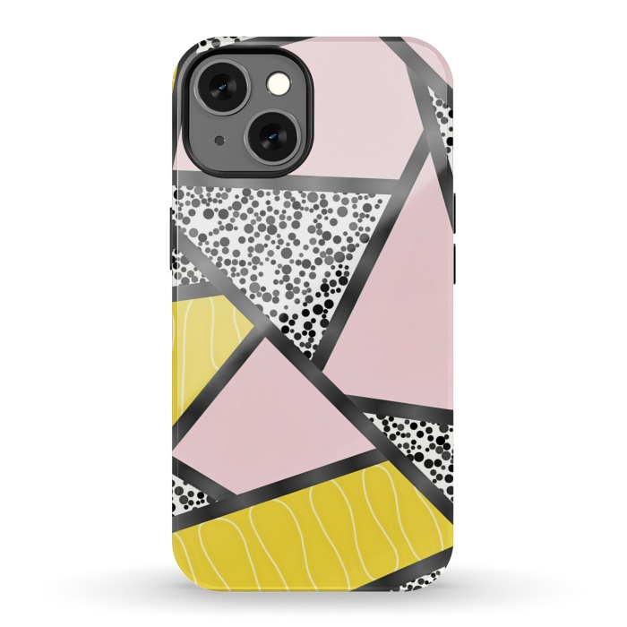 iPhone 13 StrongFit Geometric pink black by Jms