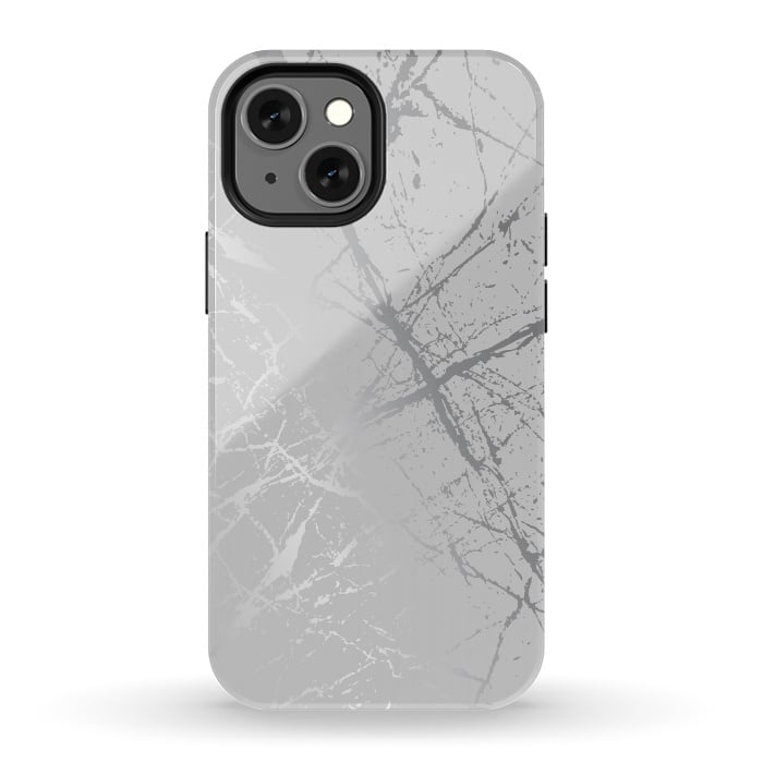 iPhone 13 mini StrongFit Silver Splatter 002 by Jelena Obradovic