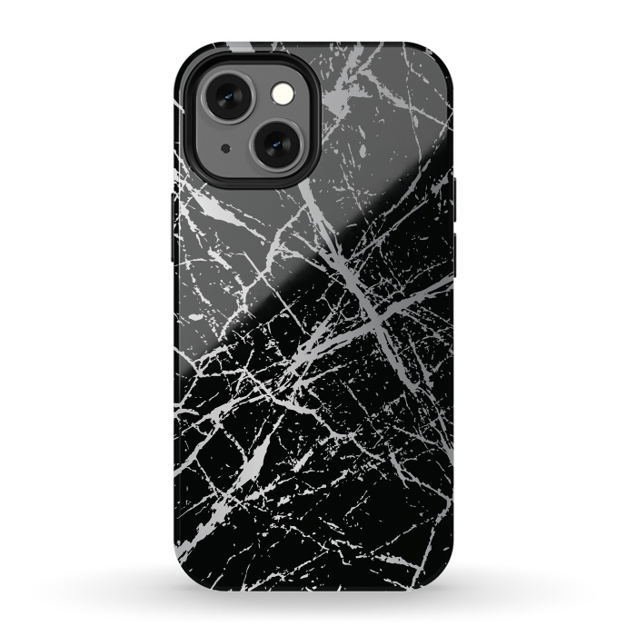 iPhone 13 mini StrongFit Silver Splatter 003 by Jelena Obradovic