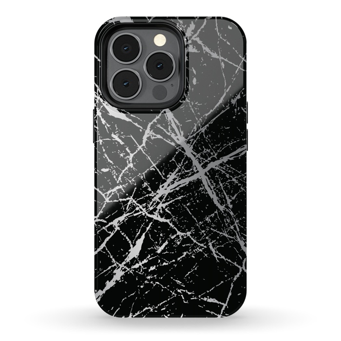 iPhone 13 pro StrongFit Silver Splatter 003 by Jelena Obradovic