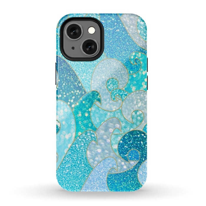 iPhone 13 mini StrongFit Mermaid Ocean Glitter Waves by  Utart