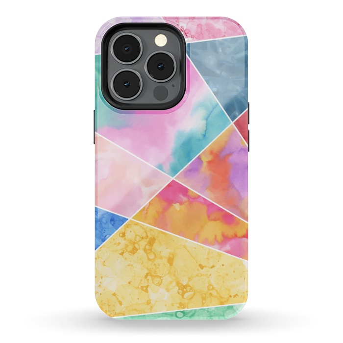 iPhone 13 pro StrongFit Watercolor Geometric by Creativeaxle