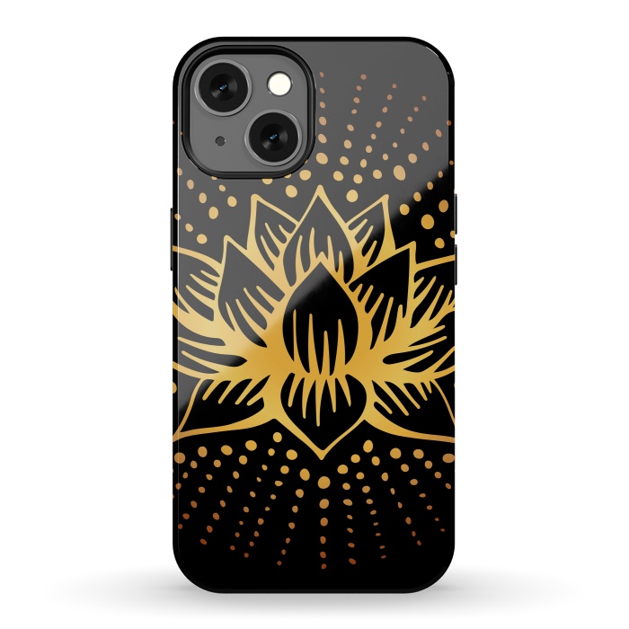 iPhone 13 StrongFit Golden Lotus Mandala by Majoih