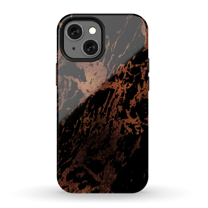 iPhone 13 mini StrongFit Copper Metal Veined Marble by  Utart