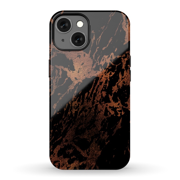 iPhone 13 StrongFit Copper Metal Veined Marble by  Utart