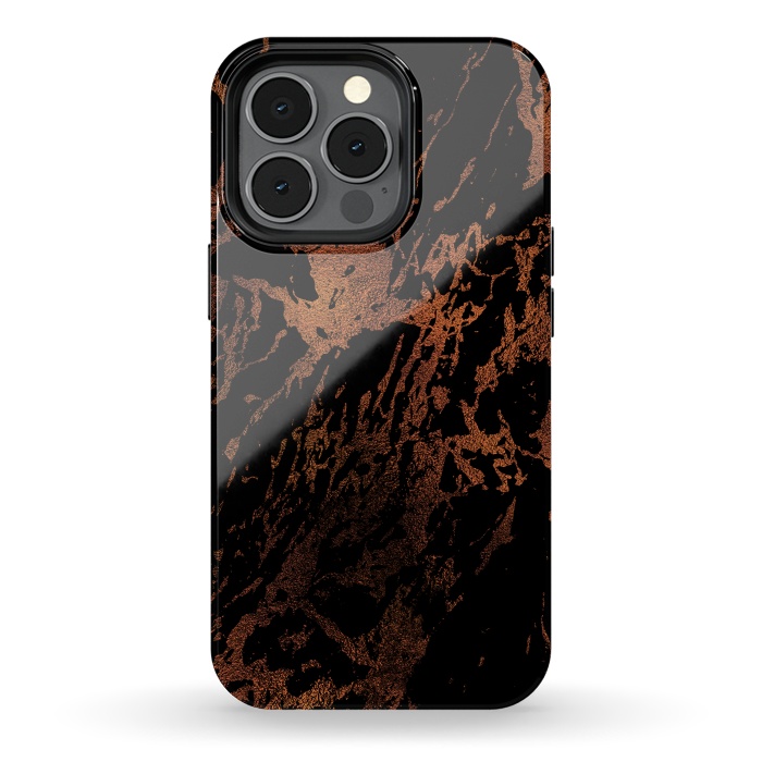 iPhone 13 pro StrongFit Copper Metal Veined Marble by  Utart