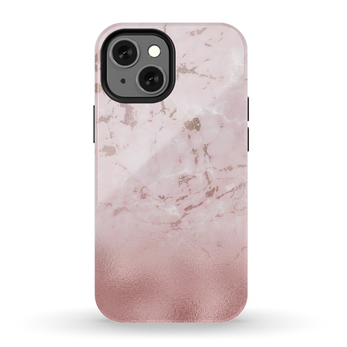 iPhone 13 mini StrongFit Rose Gold Glitter Marble Blush by  Utart