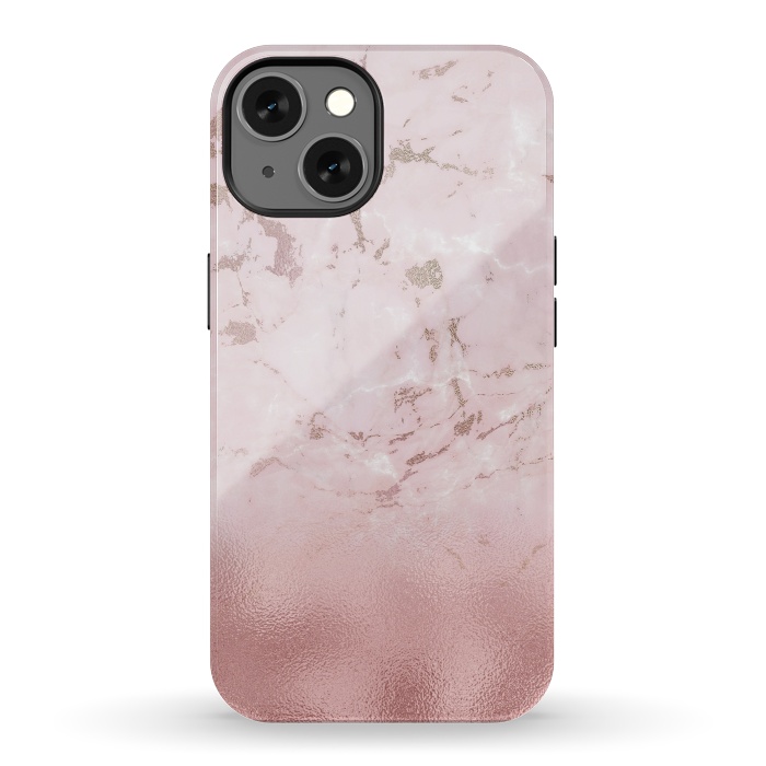 iPhone 13 StrongFit Rose Gold Glitter Marble Blush by  Utart