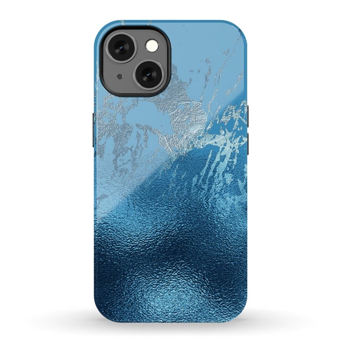 iPhone 13 StrongFit Blue Metal and Marble  by  Utart