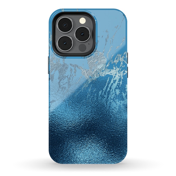 iPhone 13 pro StrongFit Blue Metal and Marble  by  Utart