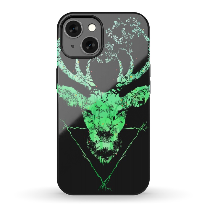 iPhone 13 StrongFit Dark Forest Deer by Sitchko