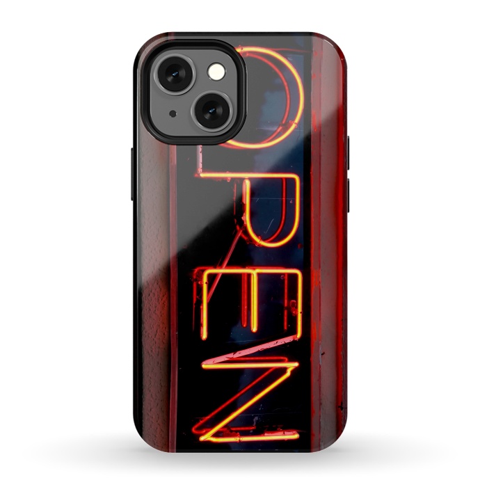 iPhone 13 mini StrongFit Neon Sign Word Open by Andrea Haase