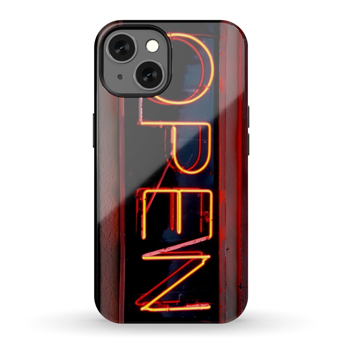 iPhone 13 StrongFit Neon Sign Word Open by Andrea Haase