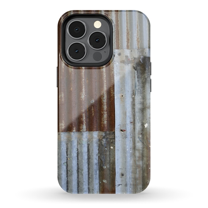 iPhone 13 pro StrongFit Rusty Corrugated Metal Patches 2 by Andrea Haase