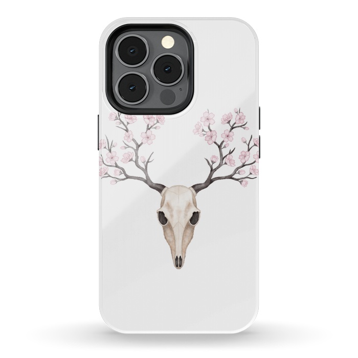 iPhone 13 pro StrongFit Blooming deer skull by Laura Nagel