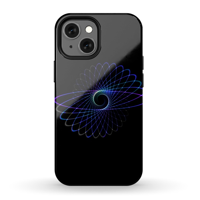 iPhone 13 mini StrongFit Spirograph Object on Black by Andrea Haase