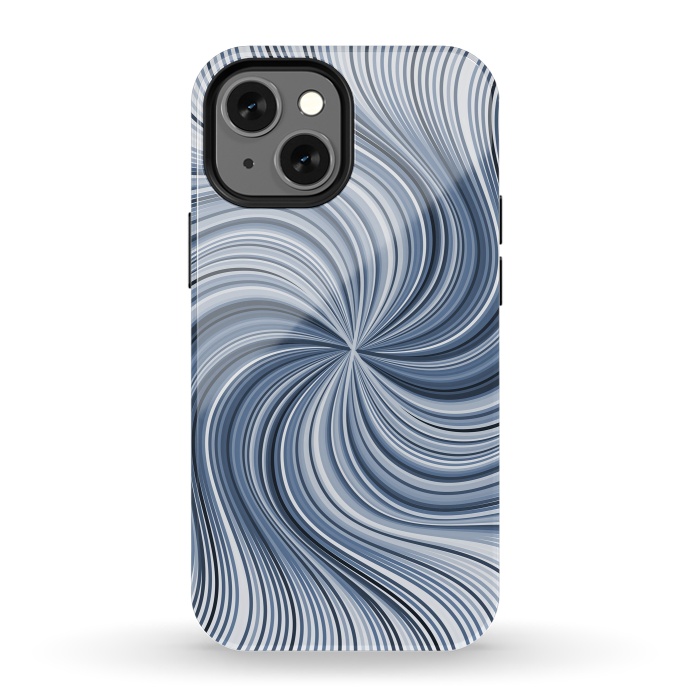 iPhone 13 mini StrongFit Abstract Wavy Lines In Shades Of Blue by Andrea Haase