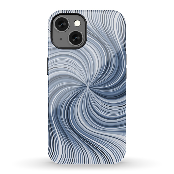 iPhone 13 StrongFit Abstract Wavy Lines In Shades Of Blue by Andrea Haase