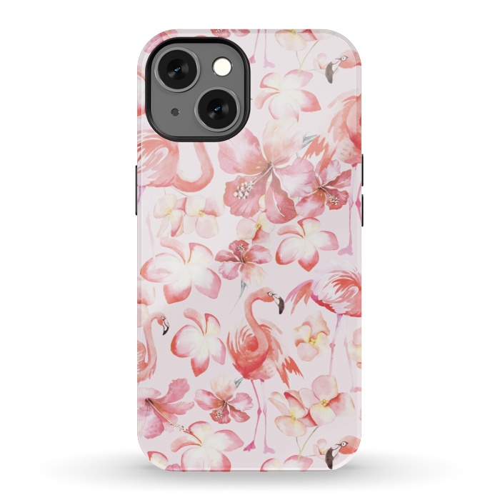 iPhone 13 StrongFit Pink Flamingo Aloha Dance by  Utart