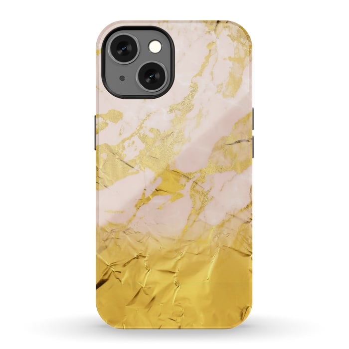 iPhone 13 StrongFit Gold Foil and Pink Marble Glamour by  Utart