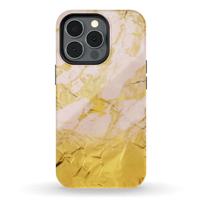 iPhone 13 pro StrongFit Gold Foil and Pink Marble Glamour by  Utart