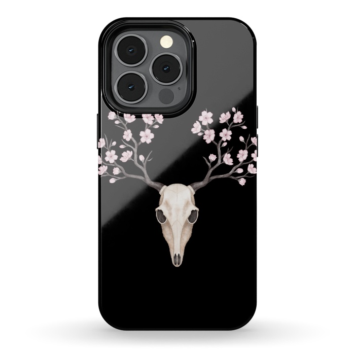 iPhone 13 pro StrongFit Deer skull black by Laura Nagel