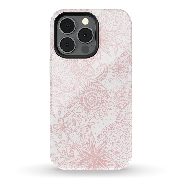 iPhone 13 pro StrongFit Boho chic floral henna mandala image by InovArts
