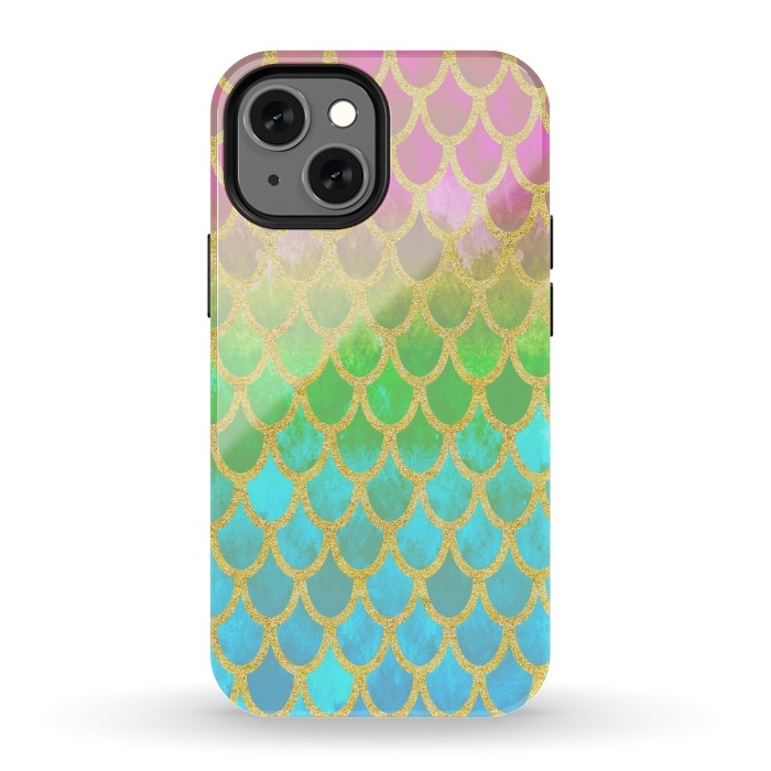 iPhone 13 mini StrongFit Pretty Mermaid Scales 115 by Angelika Parker