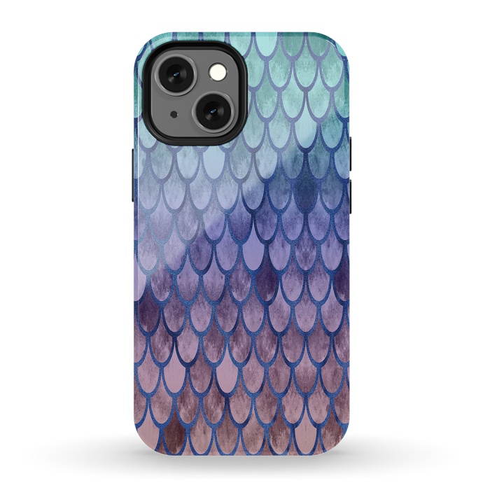 iPhone 13 mini StrongFit Pretty Mermaid Scales 99 by Angelika Parker