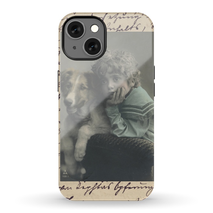 iPhone 13 StrongFit Vintage Boy With Dog by Andrea Haase