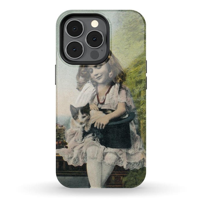 iPhone 13 pro StrongFit Retro Girl With Cat by Andrea Haase