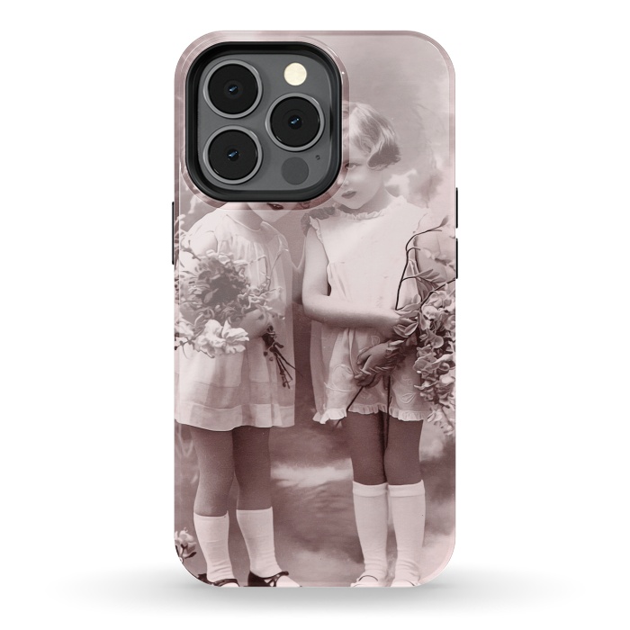 iPhone 13 pro StrongFit Cute Retro Girls With Flowers by Andrea Haase
