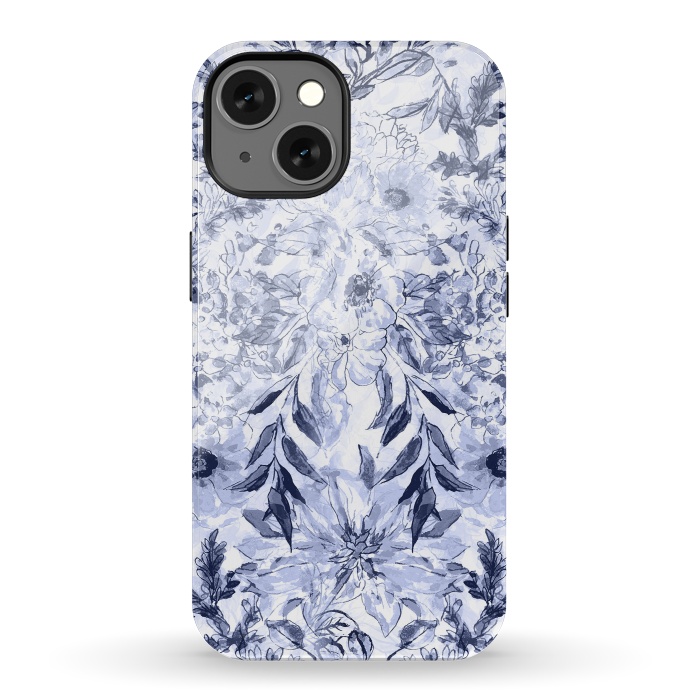 iPhone 13 StrongFit Watercolor grey floral hand paint by InovArts