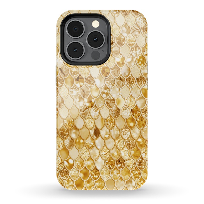 iPhone 13 pro StrongFit Gold Mermaid Scales Pattern by  Utart