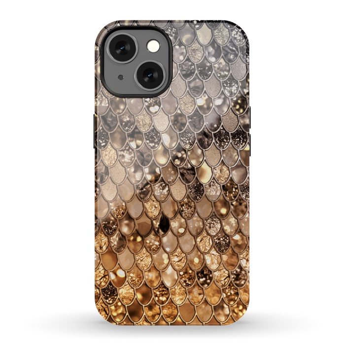 iPhone 13 StrongFit Old Gold and Bronze Mermaid Scales Pattern by  Utart