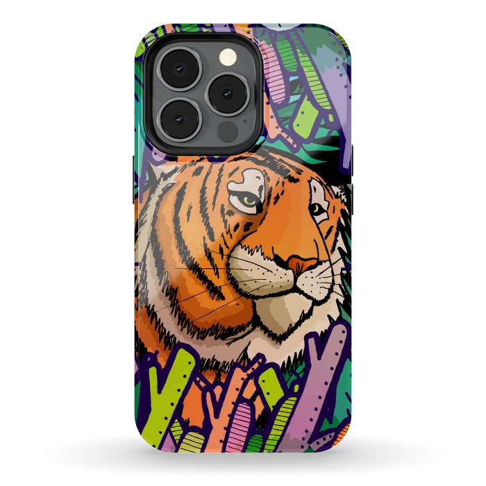 iPhone 13 pro StrongFit Tiger in the undergrowth  by Steve Wade (Swade)
